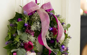 Beautifully decorated Christmas wreath